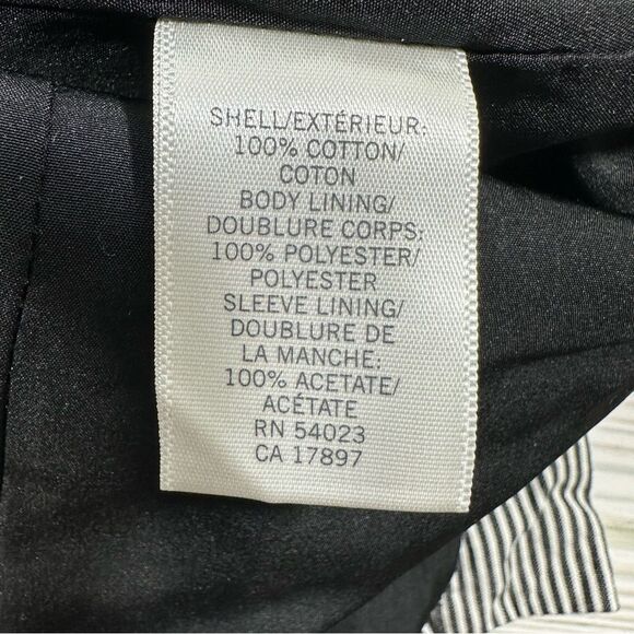 BANANA REPUBLIC SEERSUCKER BLACK WHTE STRIPE LINED BLAZER PREPPY ACADEMIA 6 - Picture 6 of 8